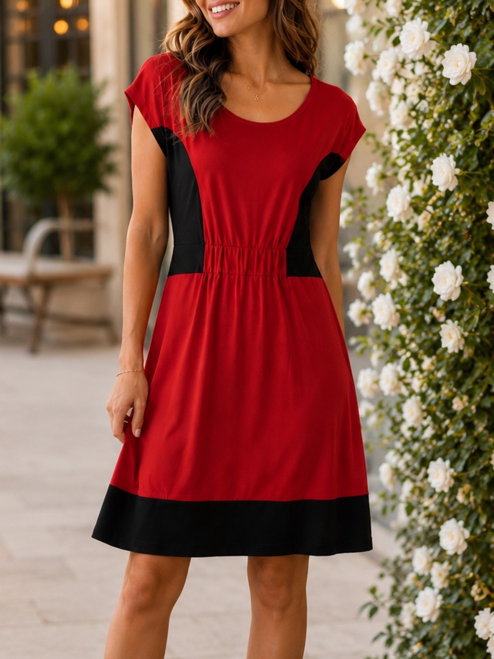 NWT Nic and Dom dress woman’s size small black red Aline